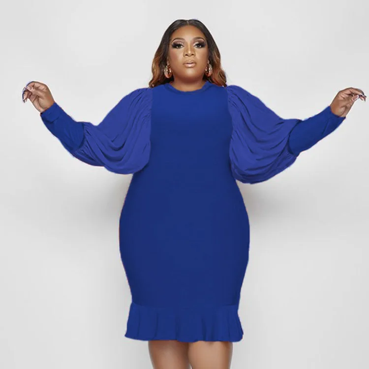 plus size lantern sleeve dress