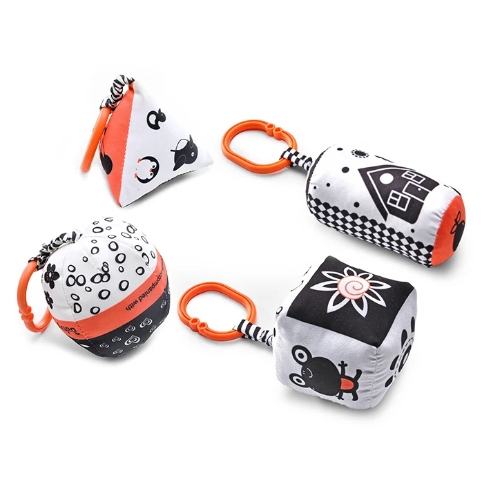 Черно-белая погремушка для новорожденных