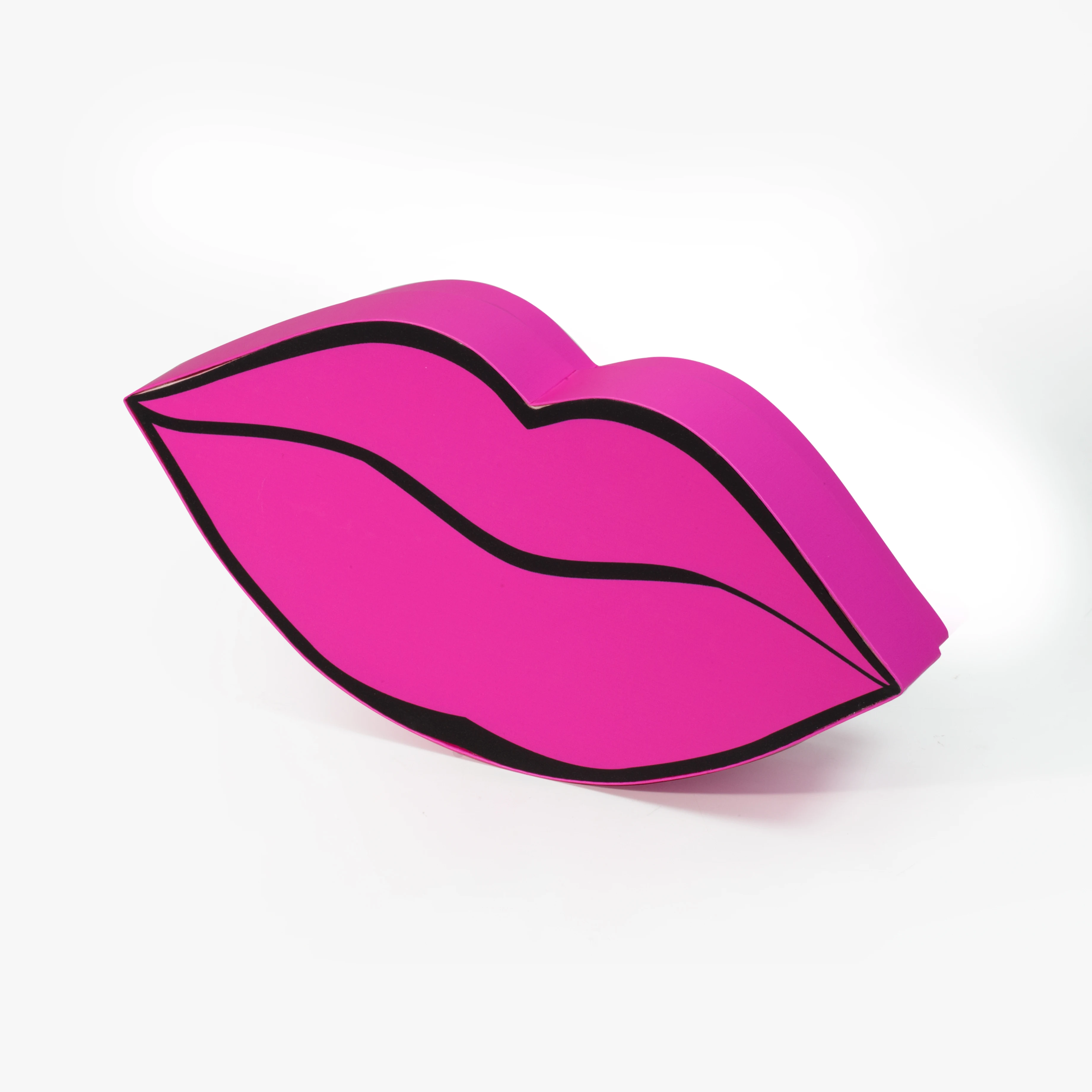 Custom Rigid Cardboard Red Empty Lip Shaped Beauty Packaging Box Makeup