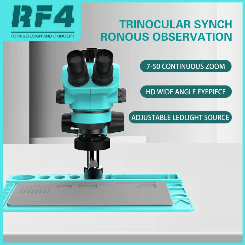 RF4 RF4 RF7050TVD2-2KC2-X101 Trinocular Electronic Repair RF4 Microscope With 2K Camera 10 Inch Monitor Mobile IC Chips Repair