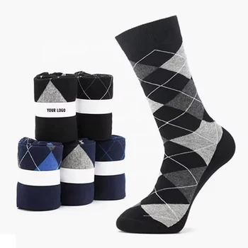 Low MOQ High Quality Professional Socks Unique Own LOGO Design Diamond Socks