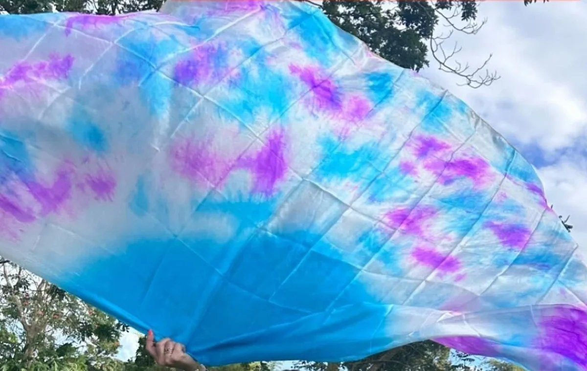 Lot De 2 Drapeaux De Louange - Mousseline Avec Tige Flexible - Pour Danse, Adoration, Événements - 140x140 Cm
