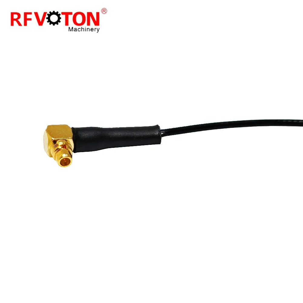 15 cm MMCX-Stecker, männlich, 90-Grad-Stecker, zu MMCX-Stecker, männlich, rechtwinklig, für 1,13-mm-RF-Pigtail-Verlängerungskabelbaugruppe