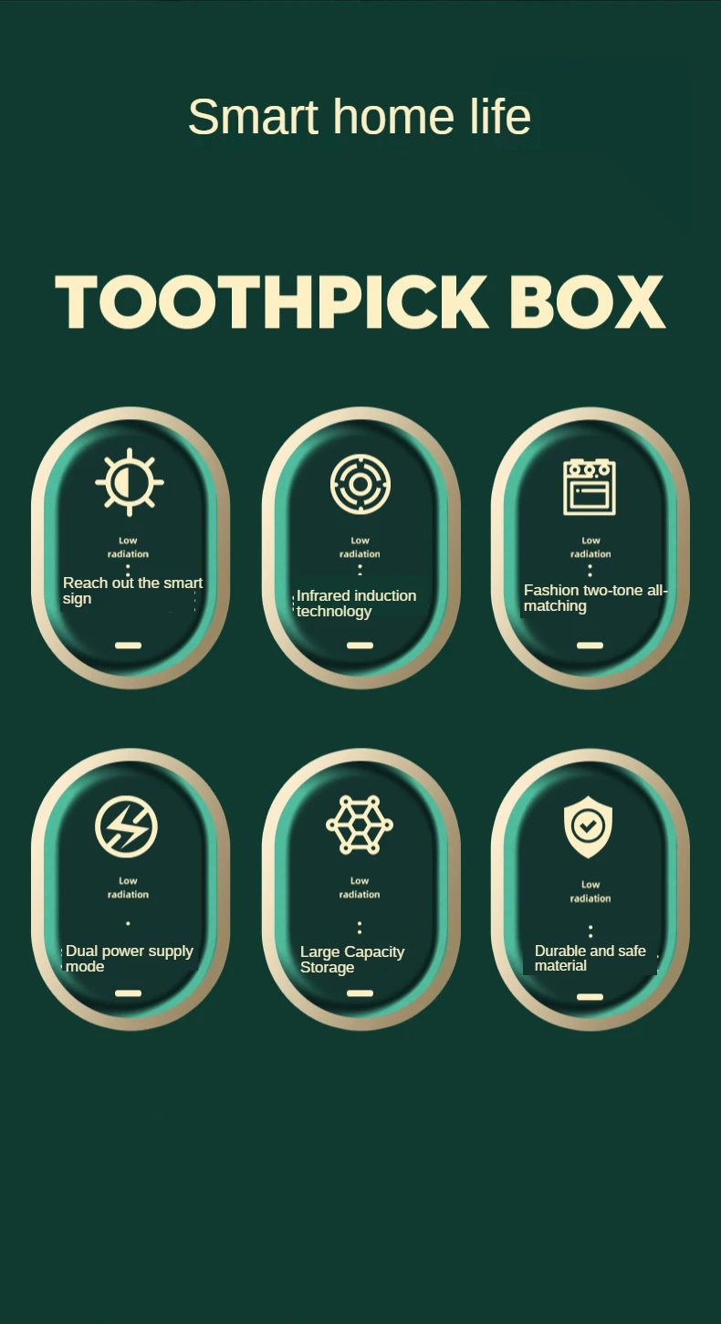 Smart Toothpick Dispenser Intelligent induction Toothpick Box For Home Restaurant Office Automatic electric Toothpick Holder