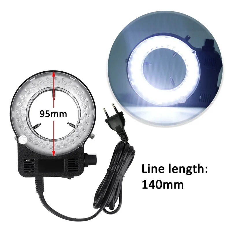 Digital Microscope 48MP 4K Video Output Camera 3840x2160 Pixel 130X Lens Ring Light Circular Lamp for Solder Phone Repair Small