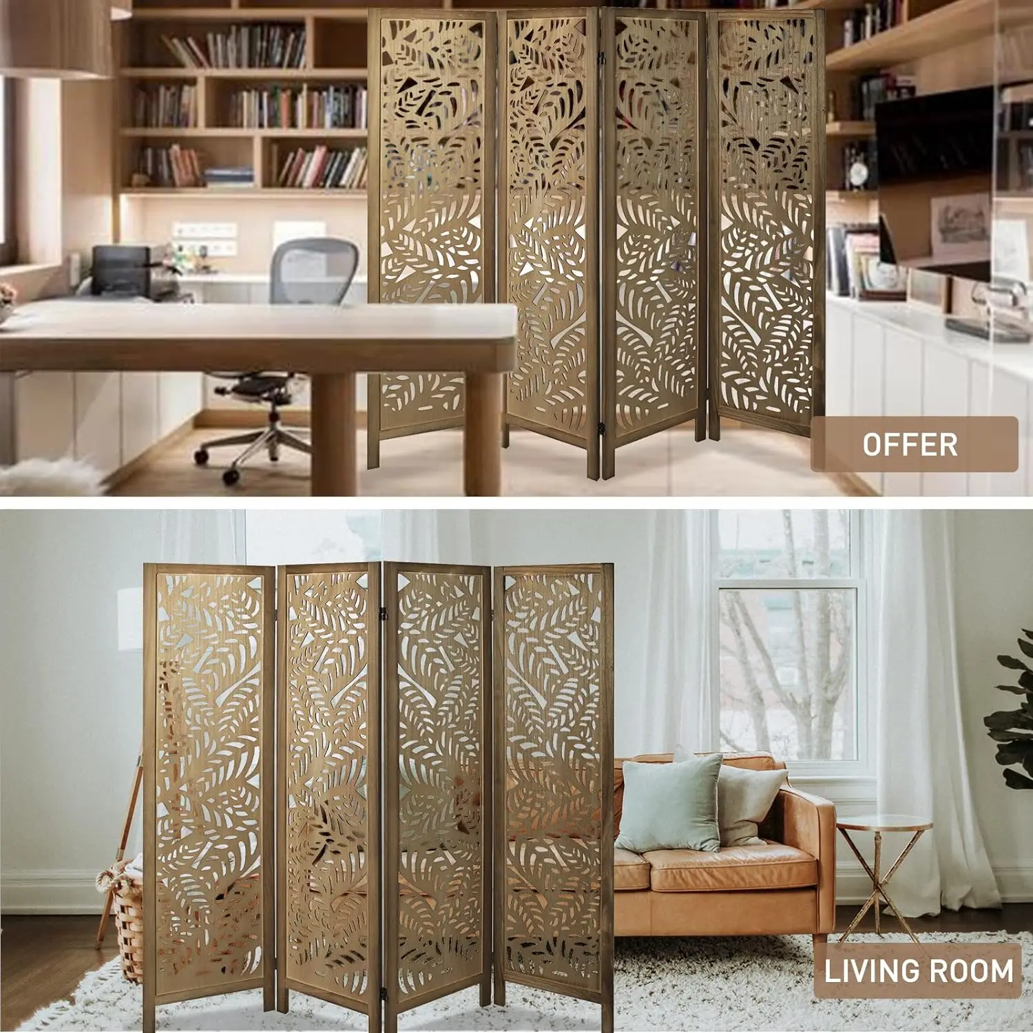 4 Panel Room Dividers Wood Room Dividers Folding Privacy Screen
