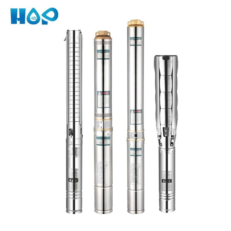 Pompe Submersible DOPPY 0,5 CV – Puits Profond, 4,4 GPM, Inox 220V, Débit 50m