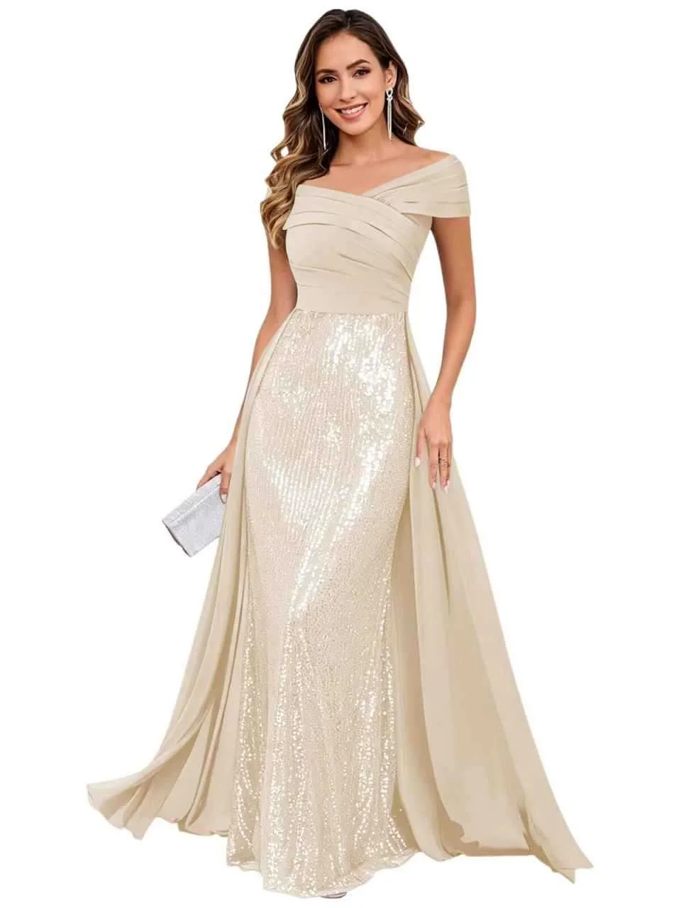 open lace back dress [FINAL SALE] Starry Night Sparkling Sequined Pattern Flared Party Dress Navy Blue / S / N4 main image 0