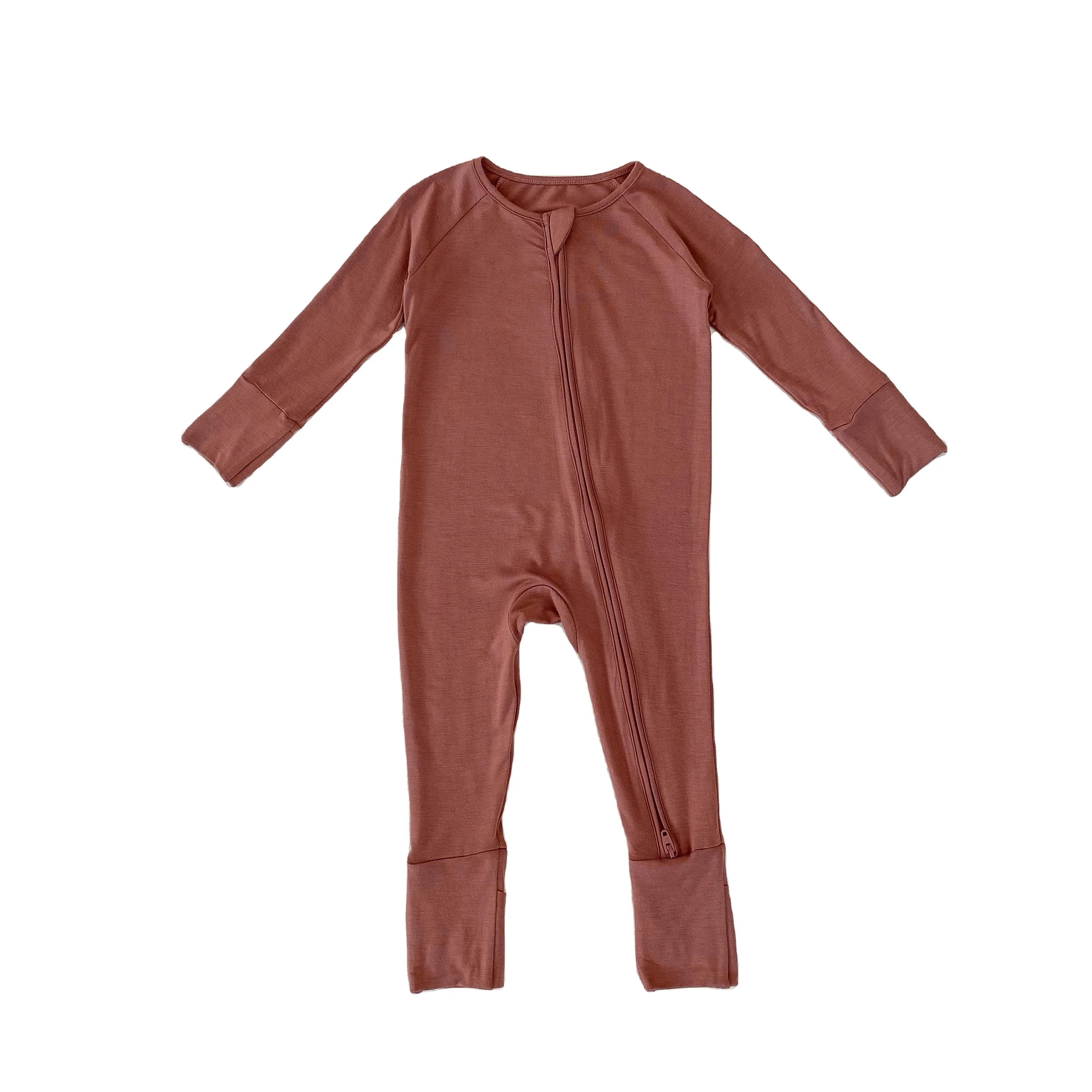 Engepapa Bamboo Spandex Baby Footed Toddler Pajamas Zip Front Bamboo ...