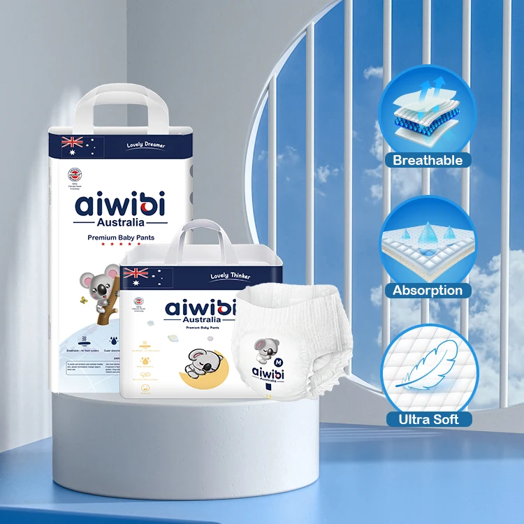Aiwibi绒毛纸浆couche Cuotte Pour Bebe软护理处理胶带婴儿拉起训练尿布裤 - Buy 婴儿纸尿裤批发:,一次性婴儿 ...