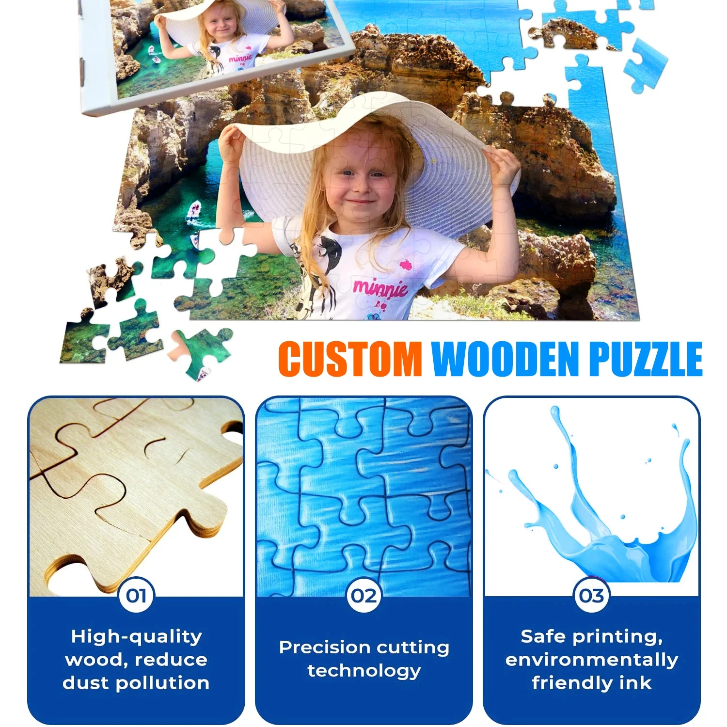 Wooden Puzzles Colorful Flower 500pcs King Size