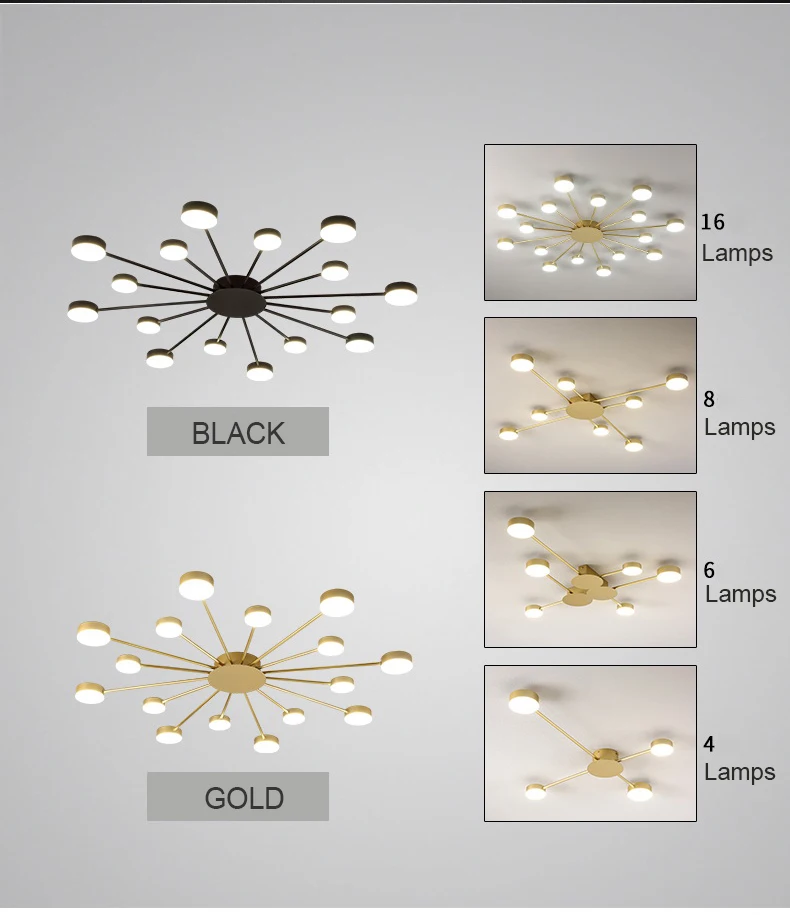 New Arrival LED Ceiling Lamp for Living Room Nordic  Home Deco Lamps Living Room Bedroom Led Ceiling Lights
