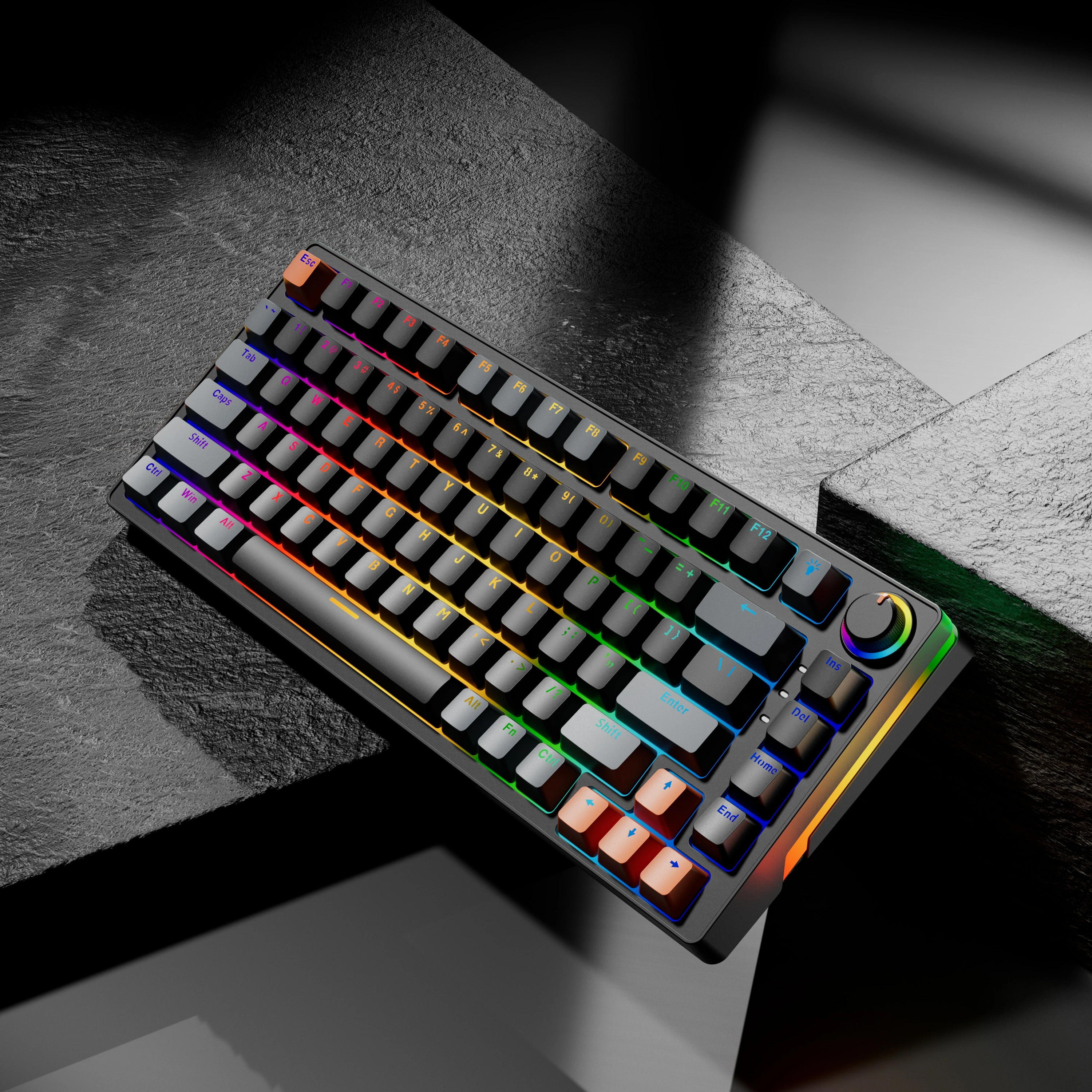 83 Keys Hot Swap Computer Keyboard 2.4G Wireless Mechanical Gaming Keyboard with Silicon Pad
