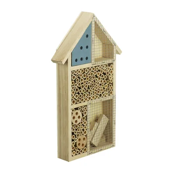 Wooden Hanging Bee House for Gardens Natural Wooden Butterfly Hotel for Bee