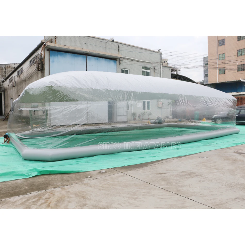 grey inflatable pool