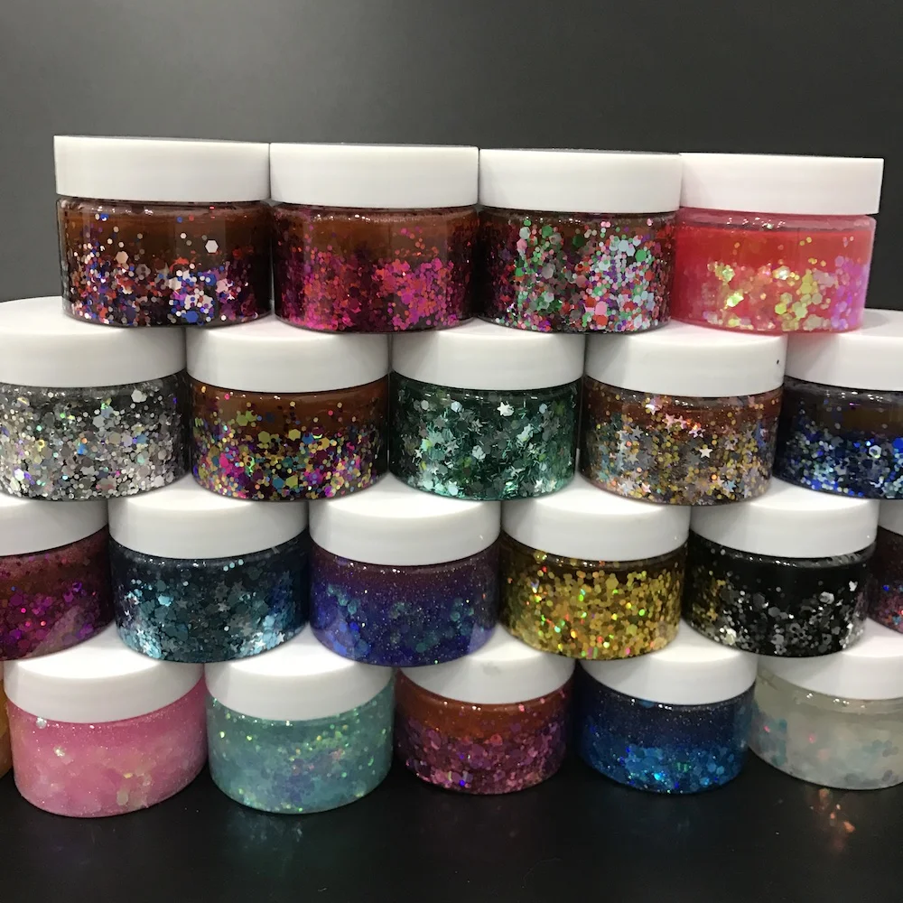 Wholesale Eco Gel Glitter Gel Peel Off Holographic Chunky Glitter Gel For Face Hair Body Glitter