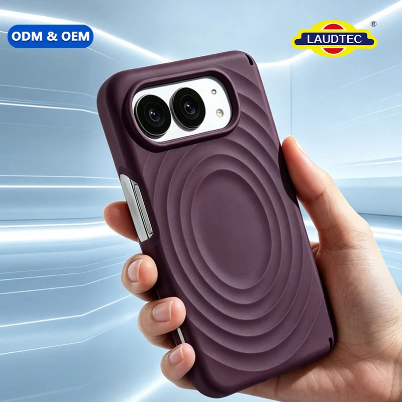 Magnetic Wave Pattern Liquid Silicone Case for iPhone Duo Fold Phone Dual Axis Hinge Protection Wireless Charging Cover