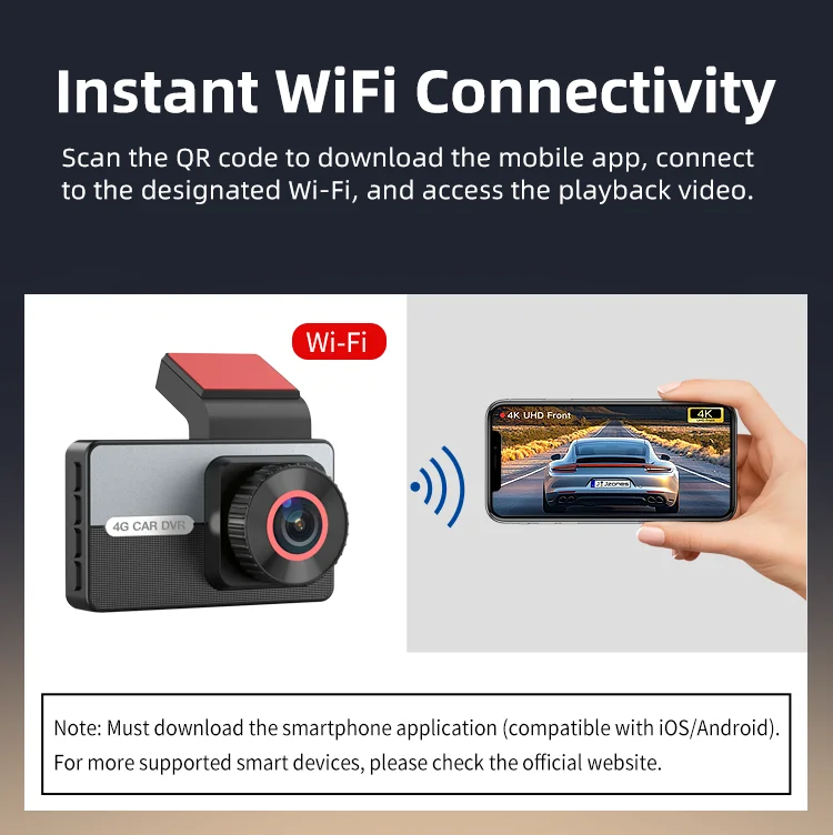 Dash Cam 4g Supported 2 Channel DVR 3.0 Inches LCD Dual Lens 2k Car Black Box F1.8 for Nighttime Accident & Fraud Prevention details