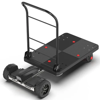 Foxtechrobot Electric Charging Dolly Heavy Duty Folding Trolleys Handcart Flatbed Two Wheel Scooter