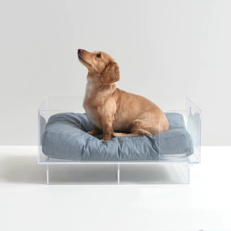 High Quality Clear Acrylic Dog Bed Lucite Pet Beds for Sale