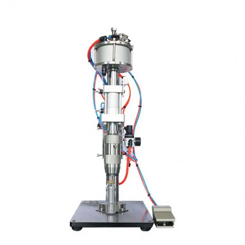 TEBAK Pneumatic Perfume Crimping Sealing Capping Machine Aluminum Capping Machine Aerosol Can Valve Sealer