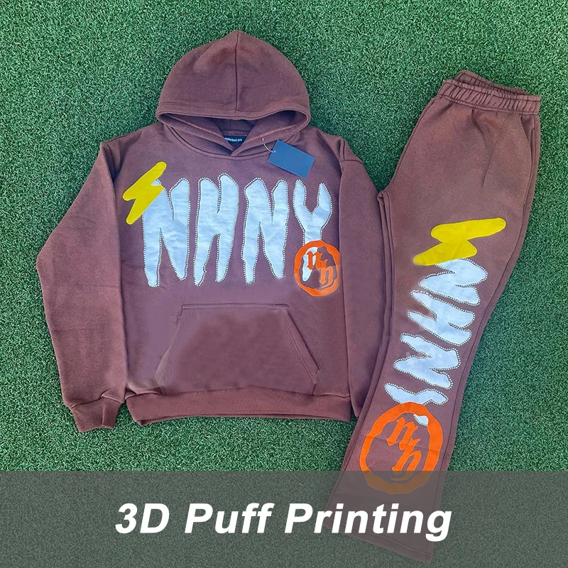 Custom Sweatsuits Two Pieces Fleece Tracksuit Set Oversized Cotton