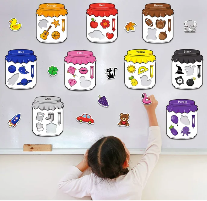 Magnetic Sorting Set Educational Magnet Color Baby Toddlers Kids Magnets
