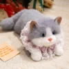 Babero de encaje gris gato Ragdoll