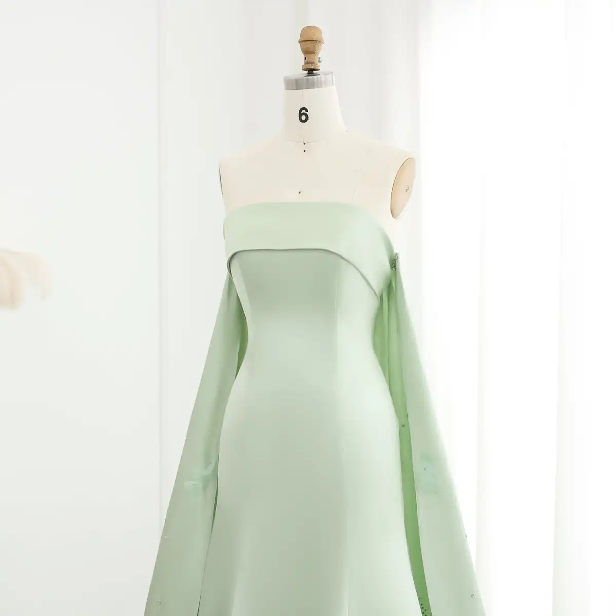 mint green scuba dress Goddiva Fan Pleated Bardot Scuba Crepe Maxi Dress