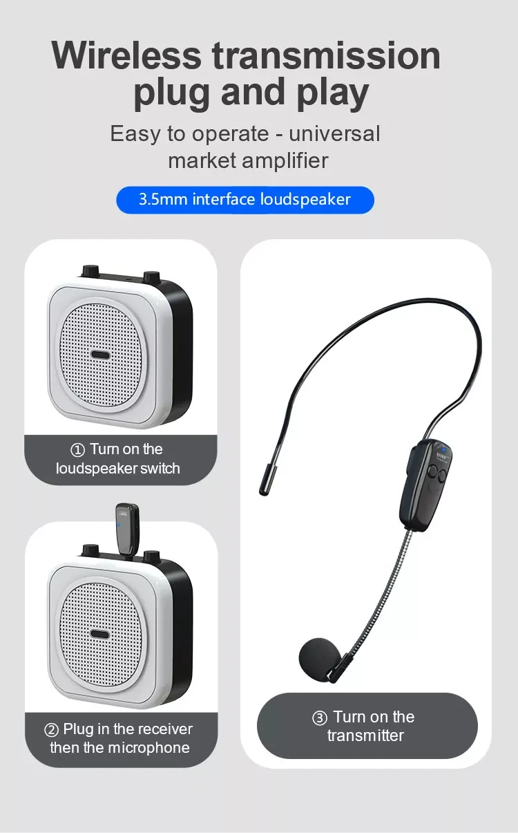 Uhf12 Wireless Mic Receiver Transmitter Universal Uhf Wireless Headset