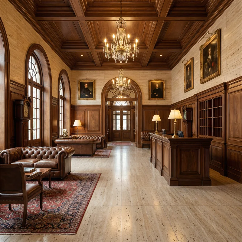 Nature Stone Myra Beige Travertine Modern Villa Outdoor Floor Wall Cladding Tiles Polished Surface Reasonable Price Dining Rooms