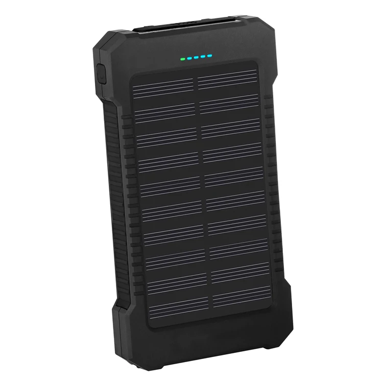 Waterproof Portable Battery Charger 10W Output Power Bank Solar Charging Micro USB Input Raw Material for External Bank