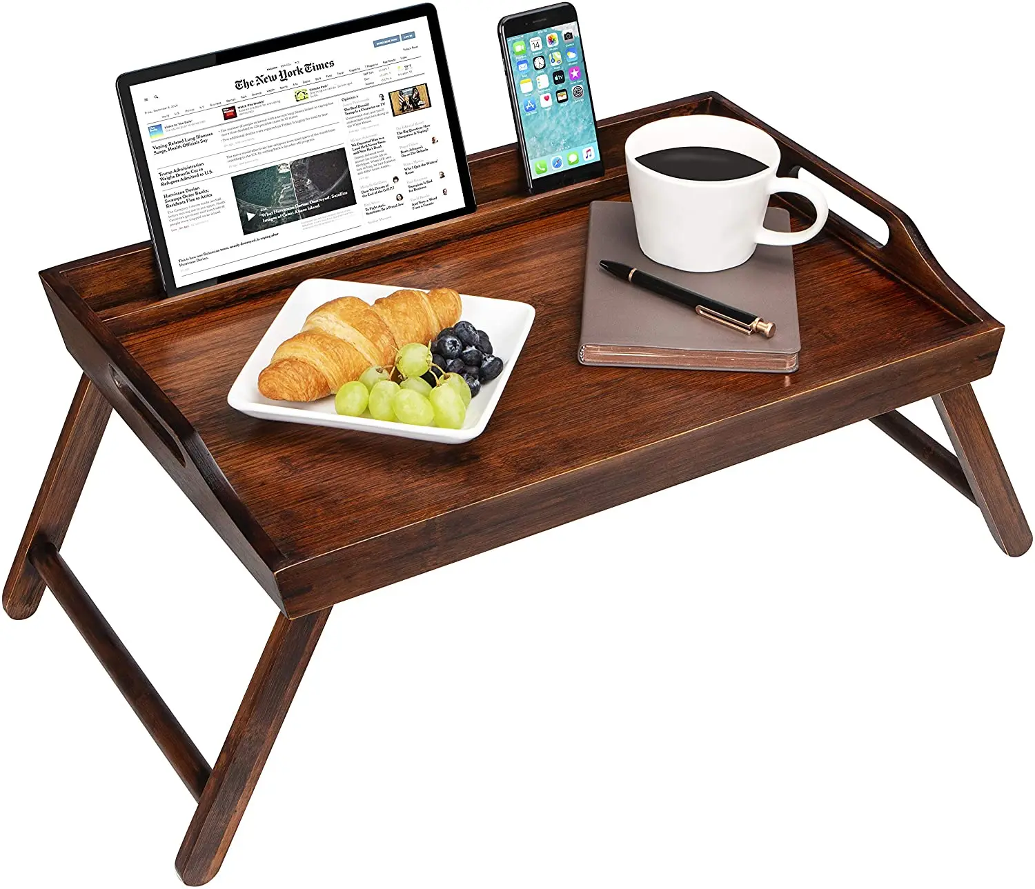 Столик для завтрака с подставкой для телефона