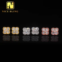 Pass Diamond Tester Trendy 10mm 925 Sterling Silver Moissanite Ear Stud Jewelry Hip Hop Stud Earring For Women