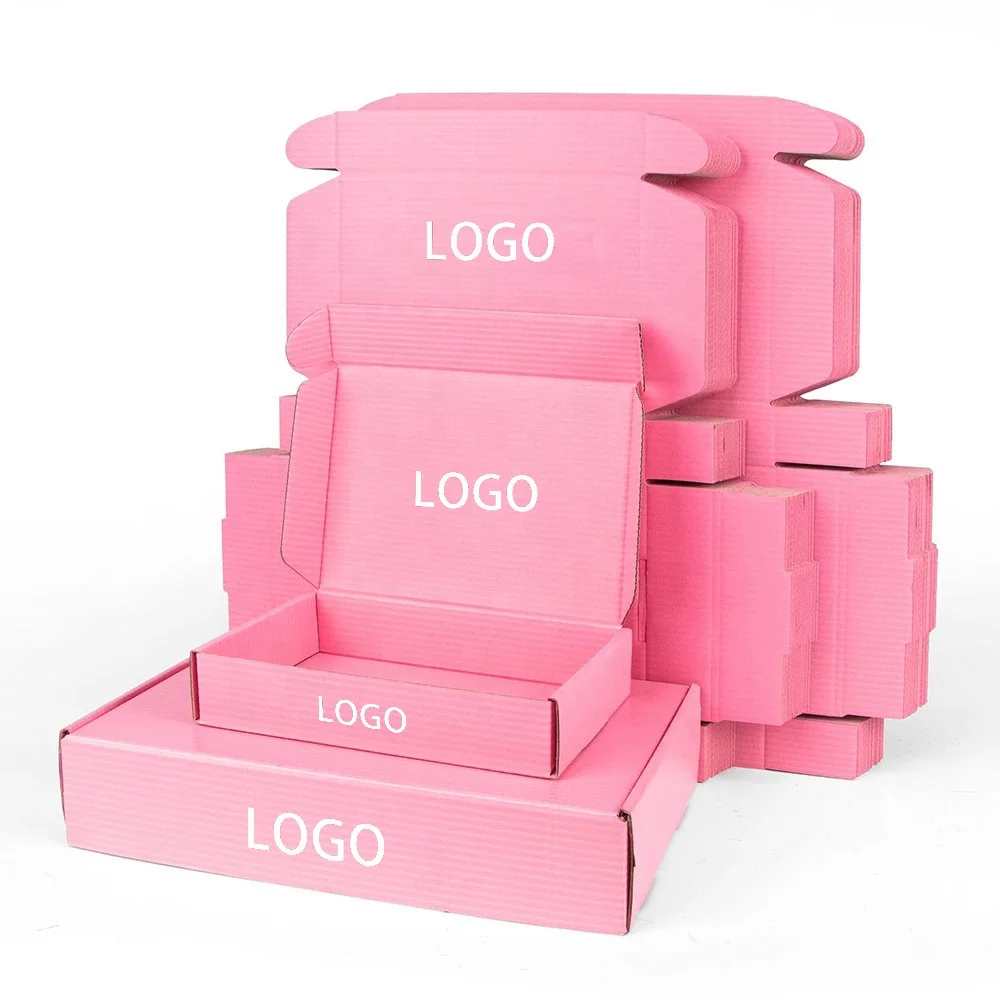 Wholesale Custom Printed Pink Cardboard Shipping Box Personalized ...