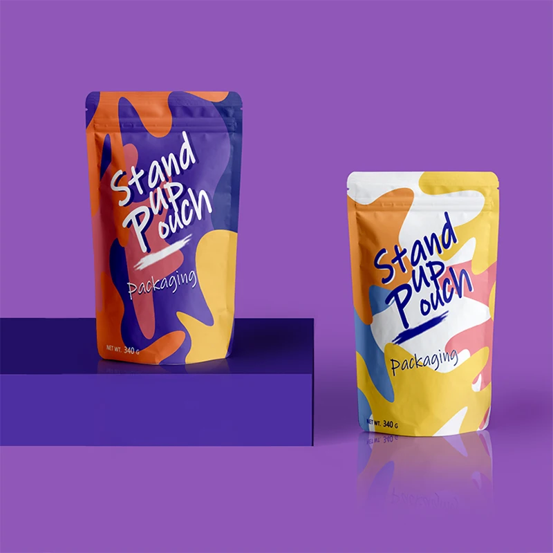 Own Logo Digital Printing Laminated Stand-Up Zipper Coffee Pouch Moisture-Proof Food Plastic Bag