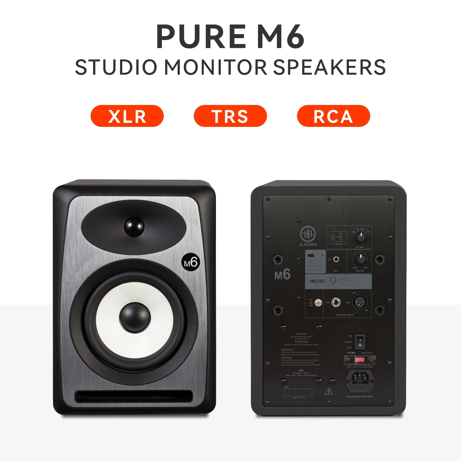 Accuracy Pro Audio M6 Professional Mini Bidirectional near Field Monitors Studio Power Audio Sound Equipment