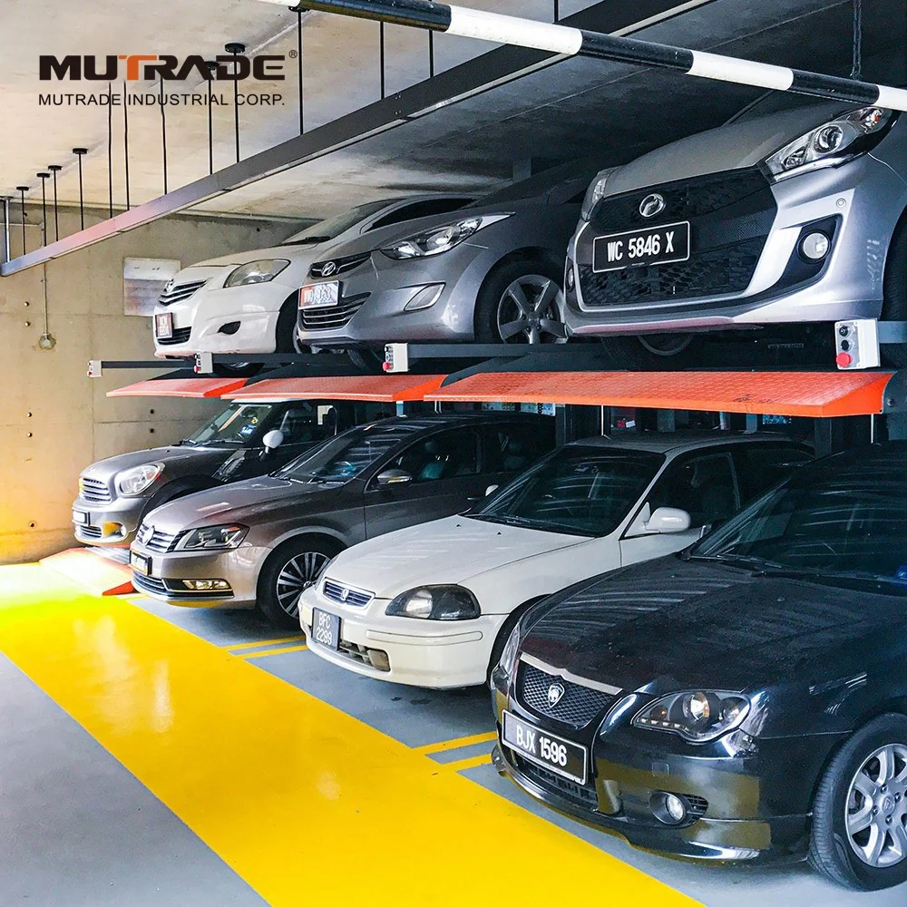 2300kg 2 Post Vertical Car Stacker Parking System Simple Car Parking Lift