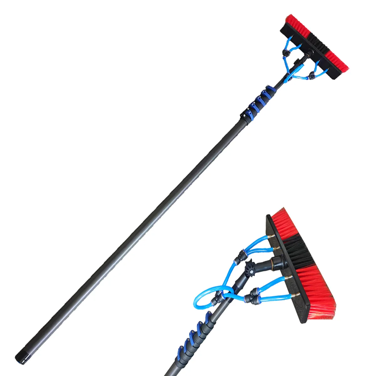 Water Fed Window Cleaner Solar Panel Cleaning Brush Carbon Fiber Tube Metal Building Facade Telescopic Cleaning Tool