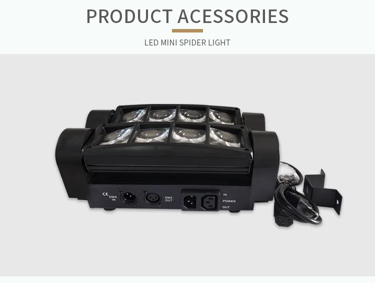 Mini LED 8-Eyed Spider Light RGB Sound Control Moving Head Light DMX DJ ...
