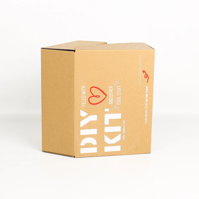Factory Reusable Corrugated Box Flip Shoes Box Kraft Paper Box for Express Delivery Folding Men's and Women's Shoes