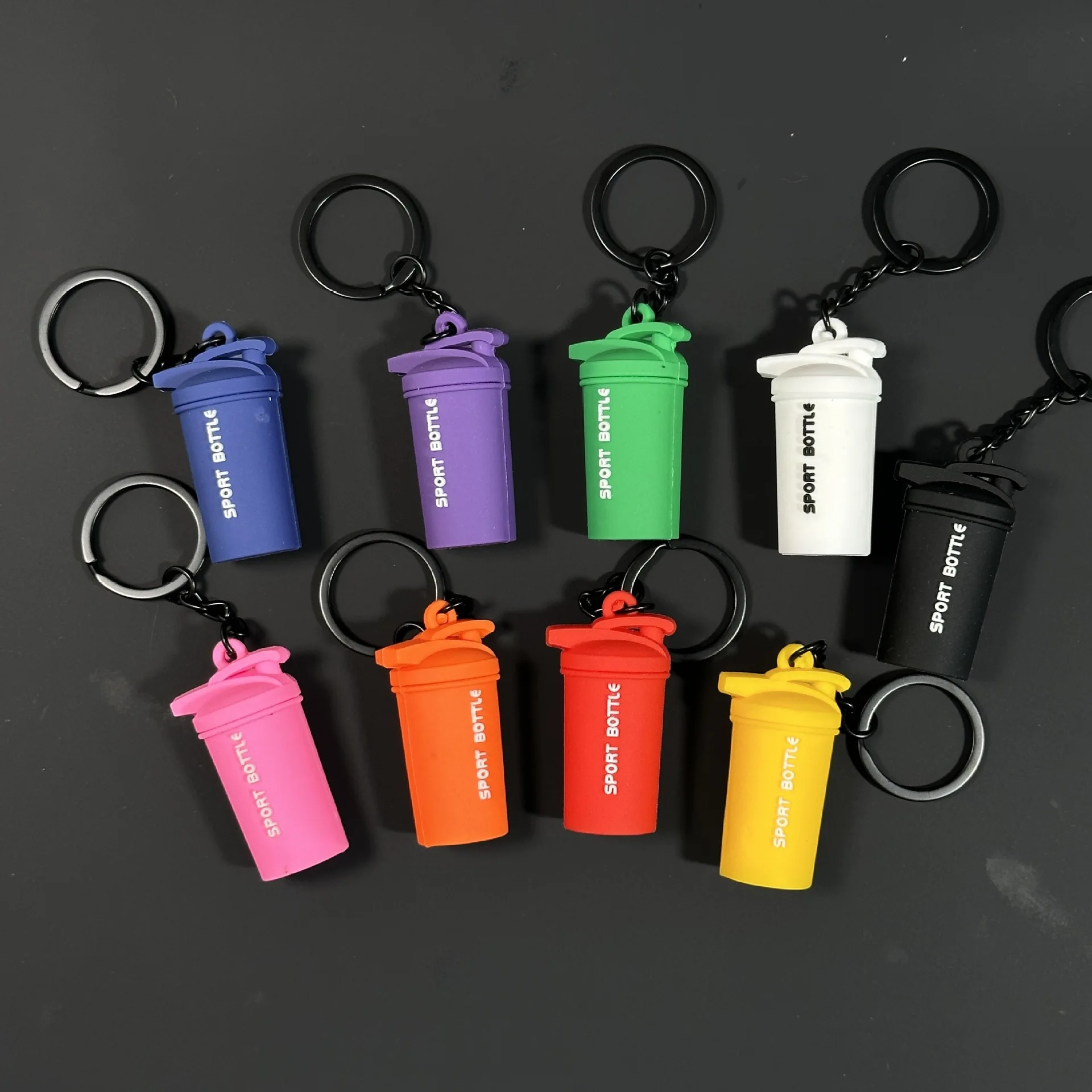 Sport Fitness Keychain Barbell Silicone Key Chains Gift