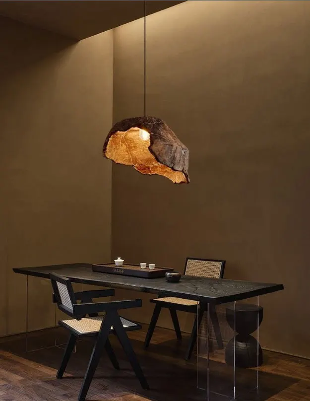 Japanese Wabi Sabi Pendant Lighting Restaurant bar Counter Tea Room Café Artistic Creative Design with Withered Lotus Lamps
