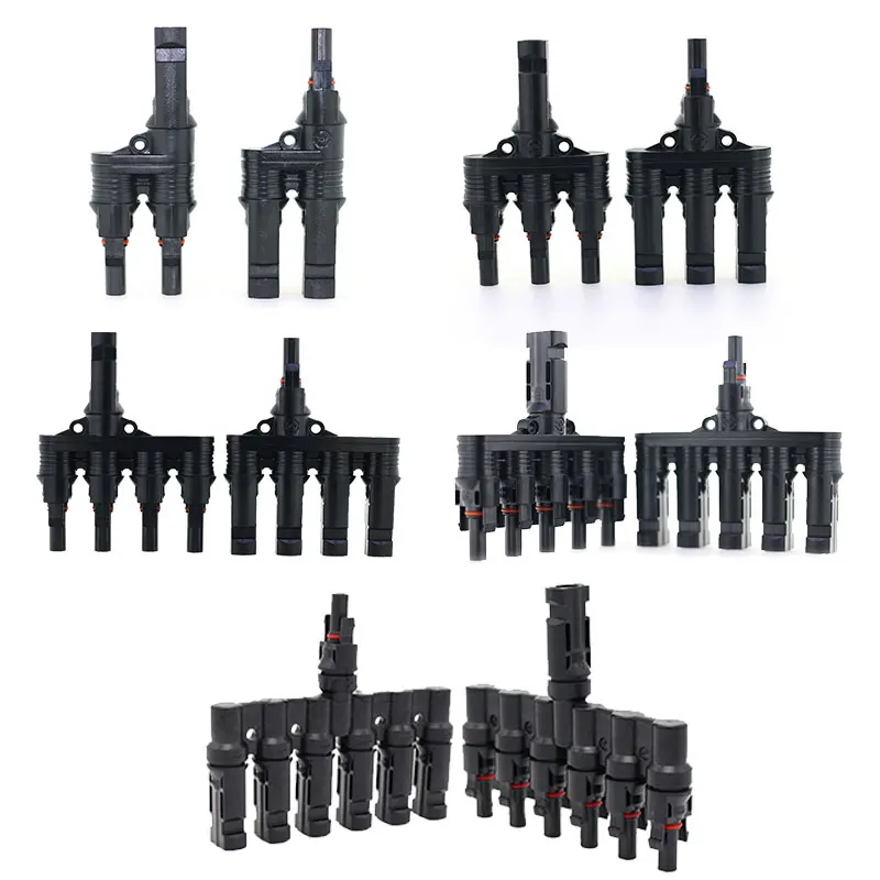 One In Four Solar Panel Connectors Male Female Parallel Branch Connectors ODM OEM 0