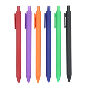 High Quality Promotion Plastic Ball Pen with Custom Logo Printing Office Supplies Plastic Ballpoint Pen with Rubber Coated