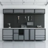 Double 7 Drawer Metal Tool Cabinet Workbench