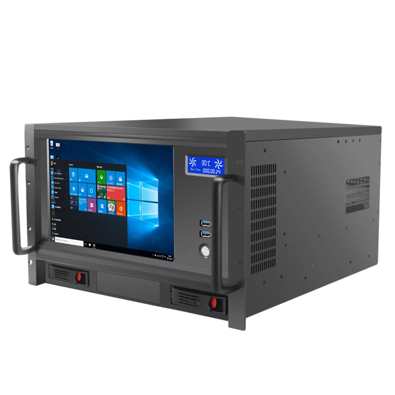 6UサーバーケースATXITXメインボード用LCDディスプレイ付き産業