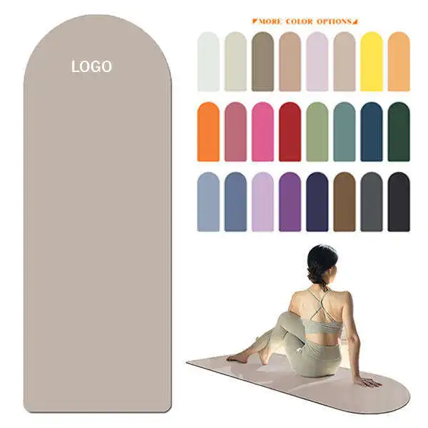 High Quality Luxury Pu Yoga Mat Anti-slip Fitness Custom Logo Printed Durable Oval Yoga Mat