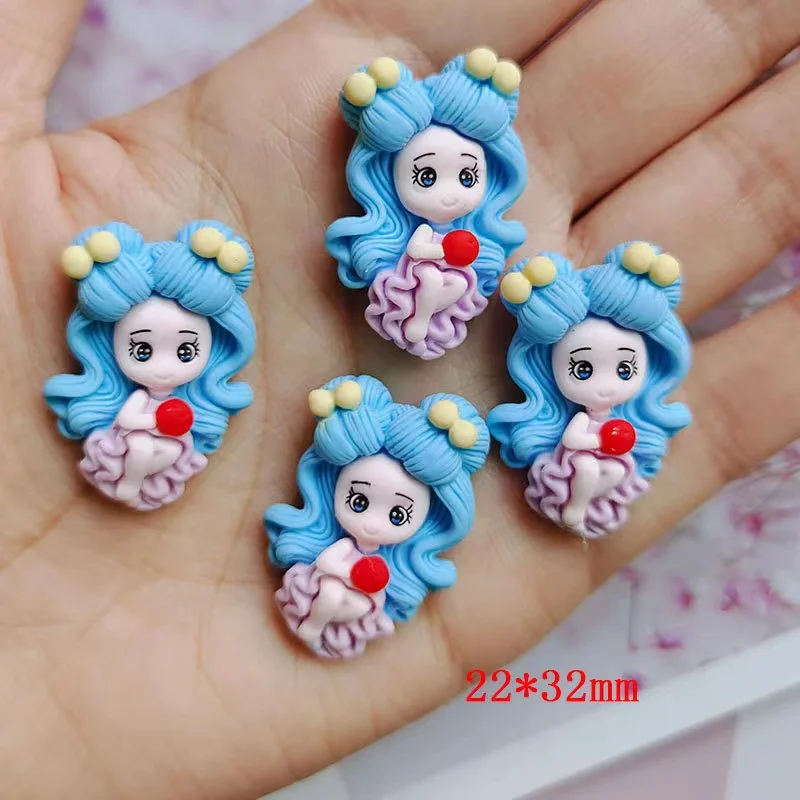 Wholesale Kawaii Girls Accessories Miniature Charm Polymer Clay Dolls for  Bow Girls Polymer Clay Dolls for Necklace