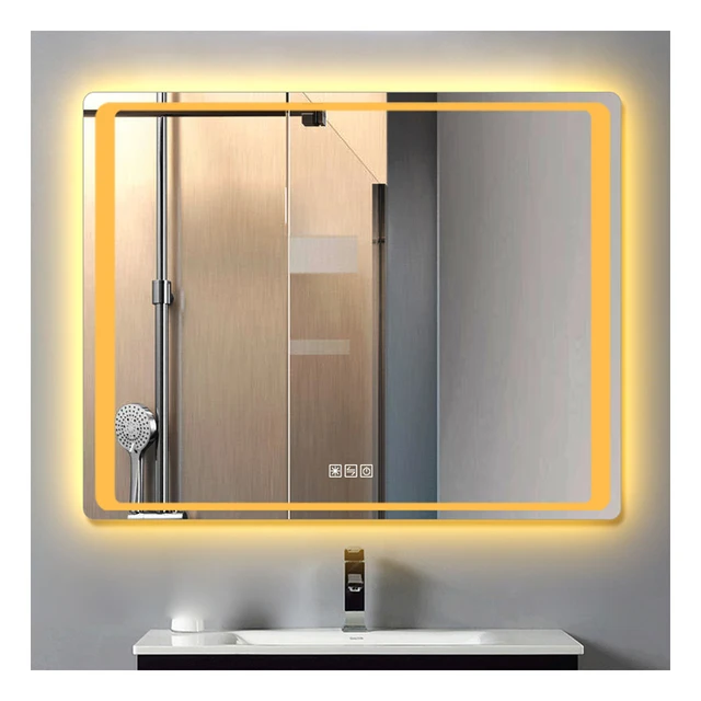 HIXEN 18-3 Modern minimalist style touch switch rectangular hotel bathroom LED mirror